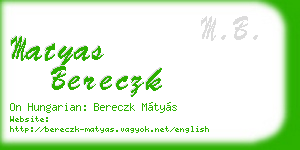 matyas bereczk business card